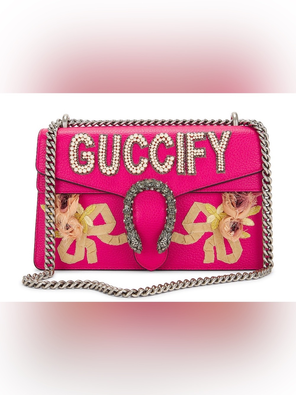 Gucci Guccify Dionysus Shoulder Bag in Pink; Statement Bag!